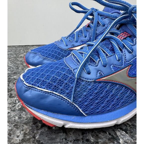 Mizuno Wave Rider 19 Blue Red Running Shoes Women’s Size 10 - Picture 4 of 9